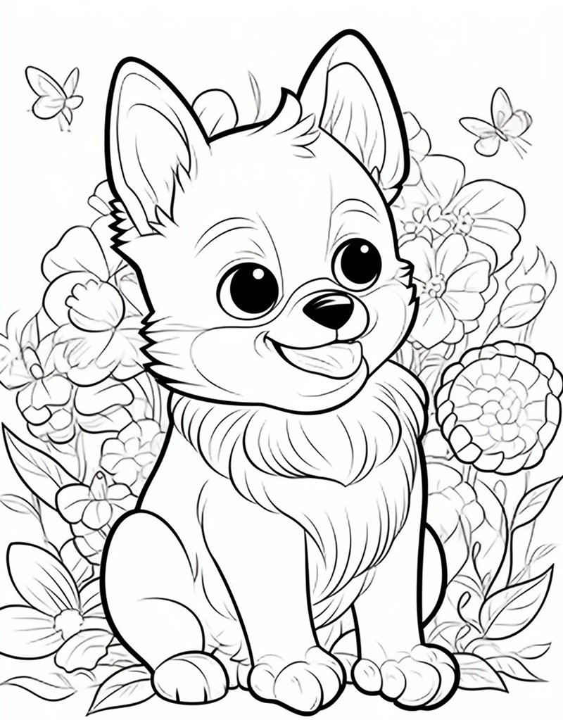tranh tô màu con chó 12