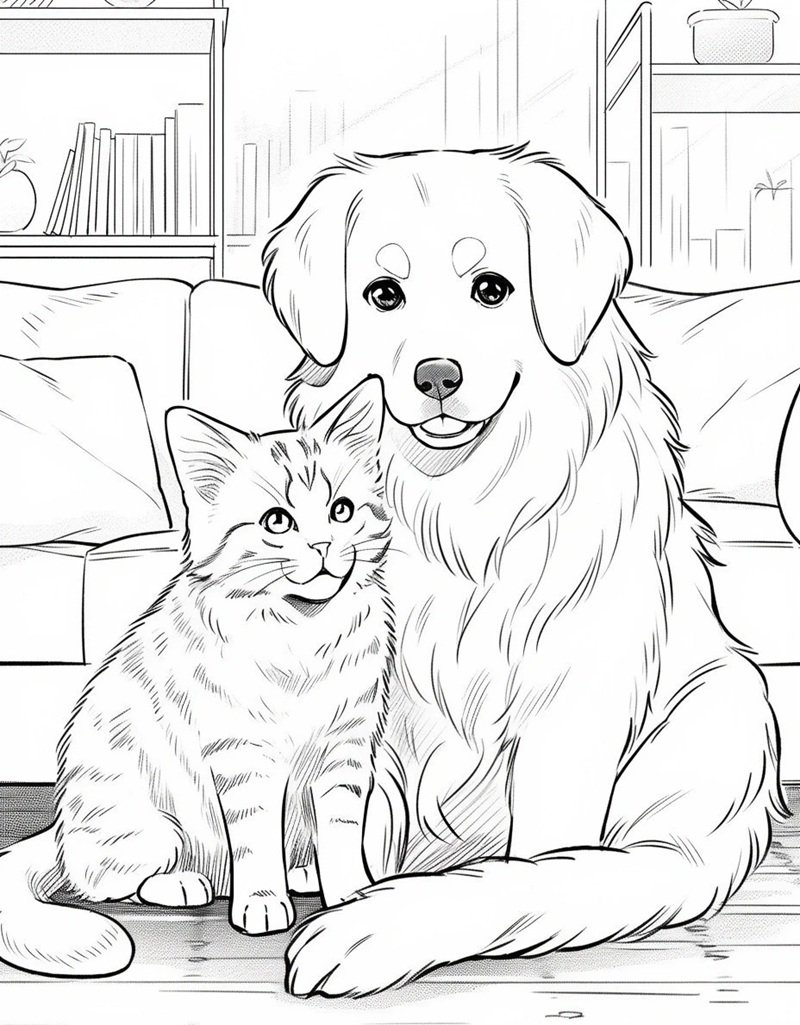 tranh tô màu con chó 14