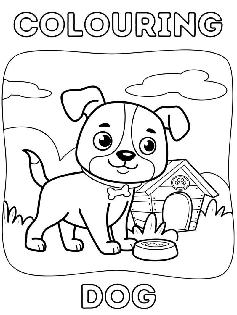 tranh tô màu con chó 38