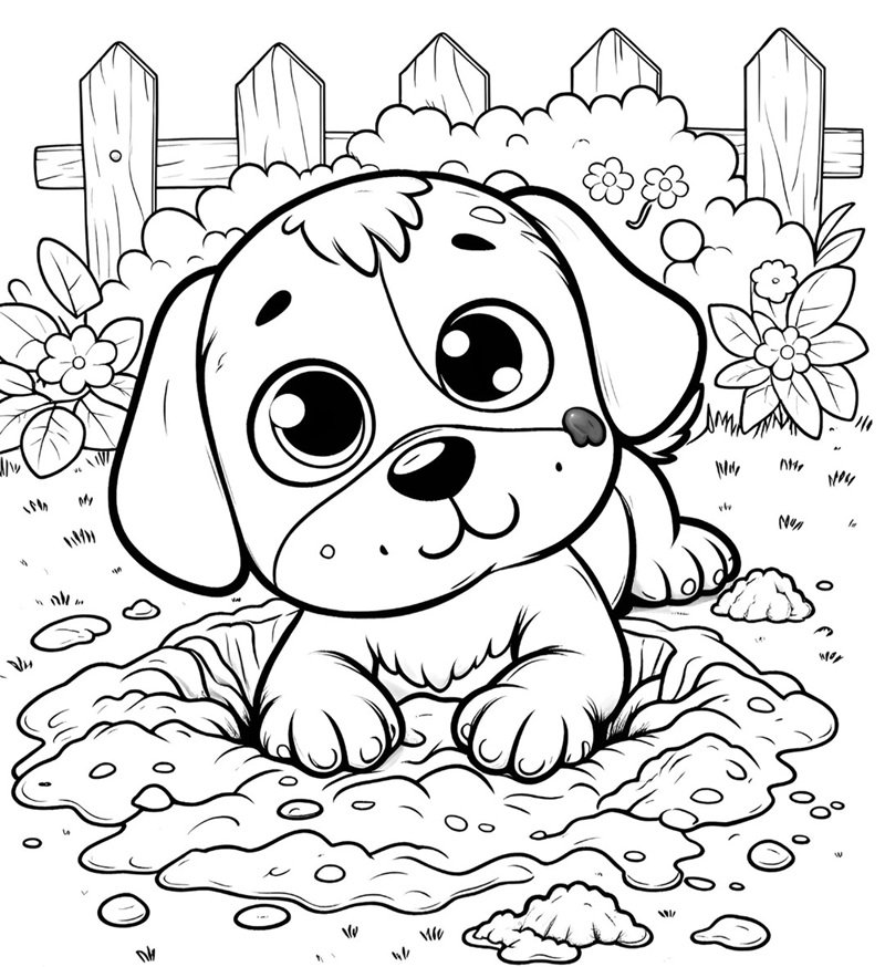 tranh tô màu con chó 40