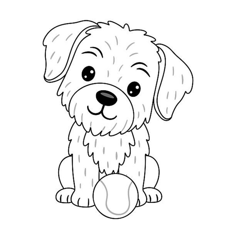 tranh tô màu con chó 8