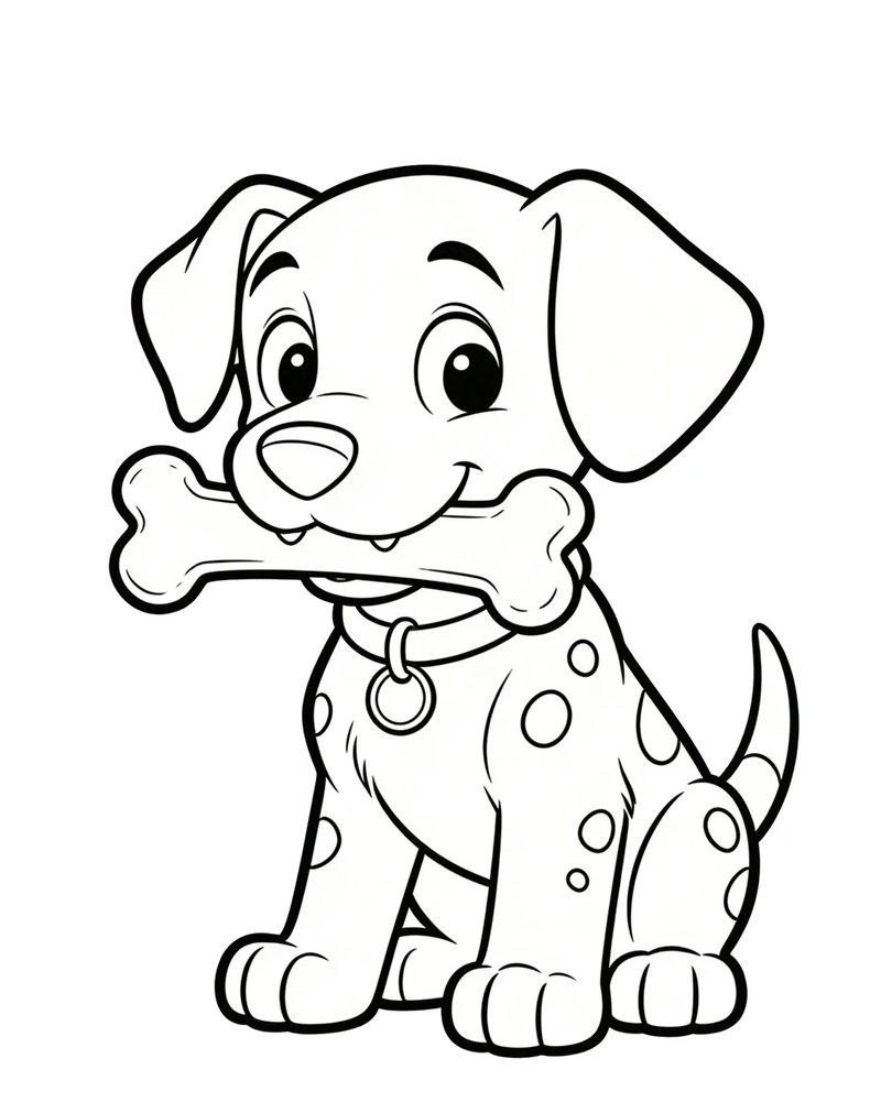 tranh tô màu con chó đốm
