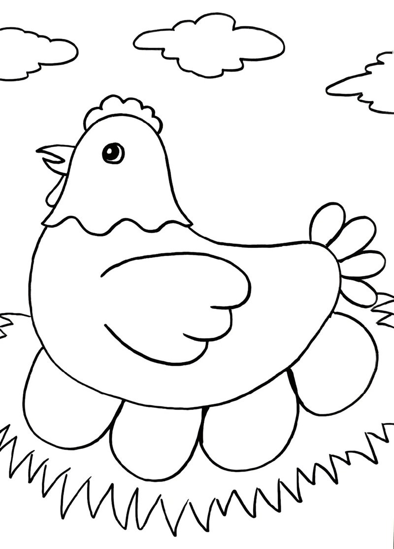 tranh tô màu con gà 17
