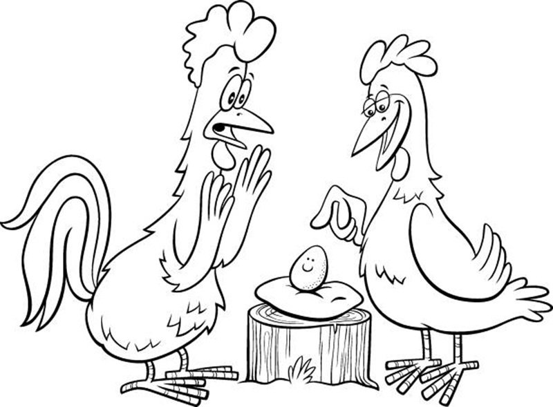 tranh tô màu con gà 3