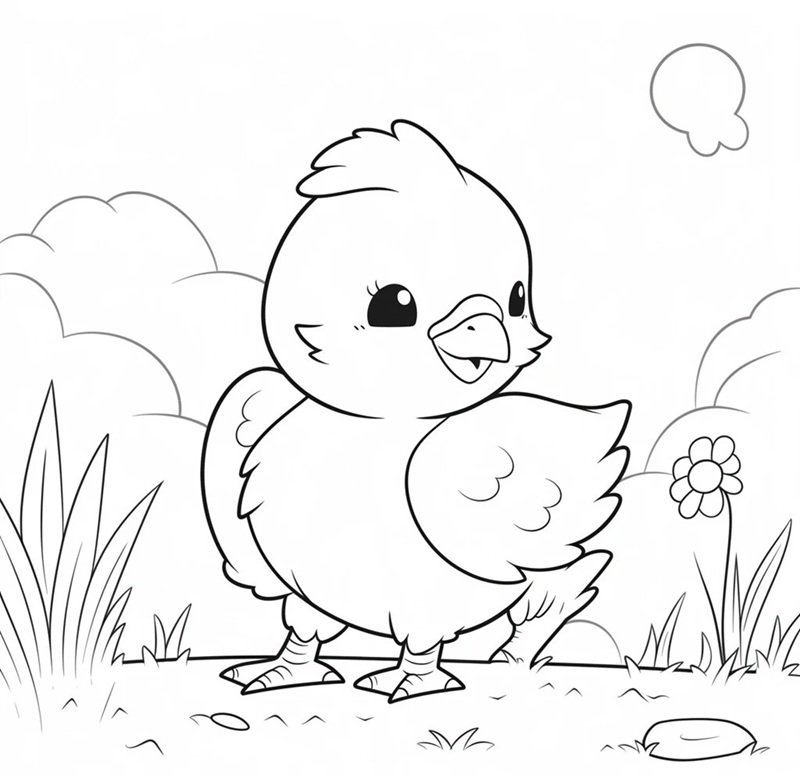 tranh tô màu con gà 30