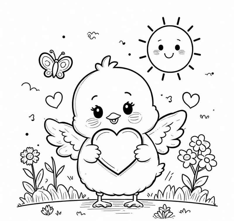 tranh tô màu con gà 32