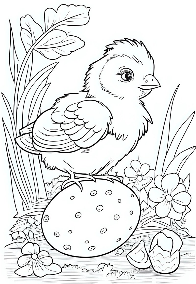 tranh tô màu con gà 34