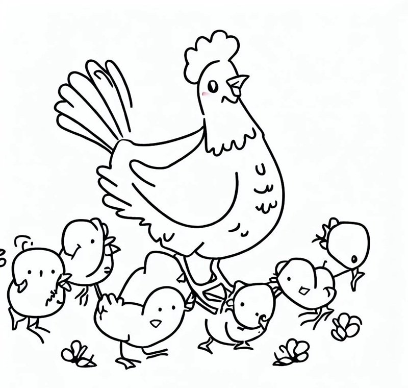 tranh tô màu con gà 38