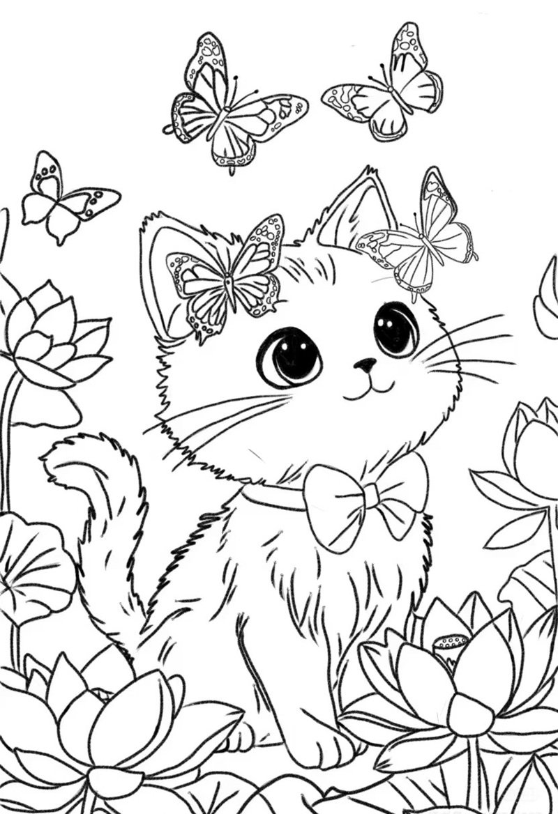 tranh tô màu con mèo 1