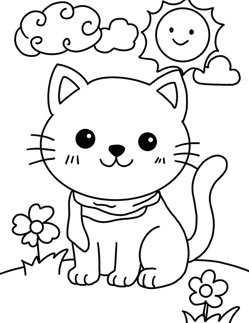 tranh tô màu con mèo 12