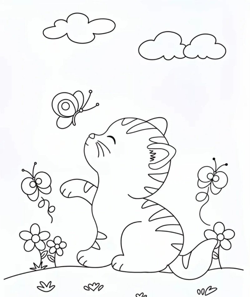 tranh tô màu con mèo 14