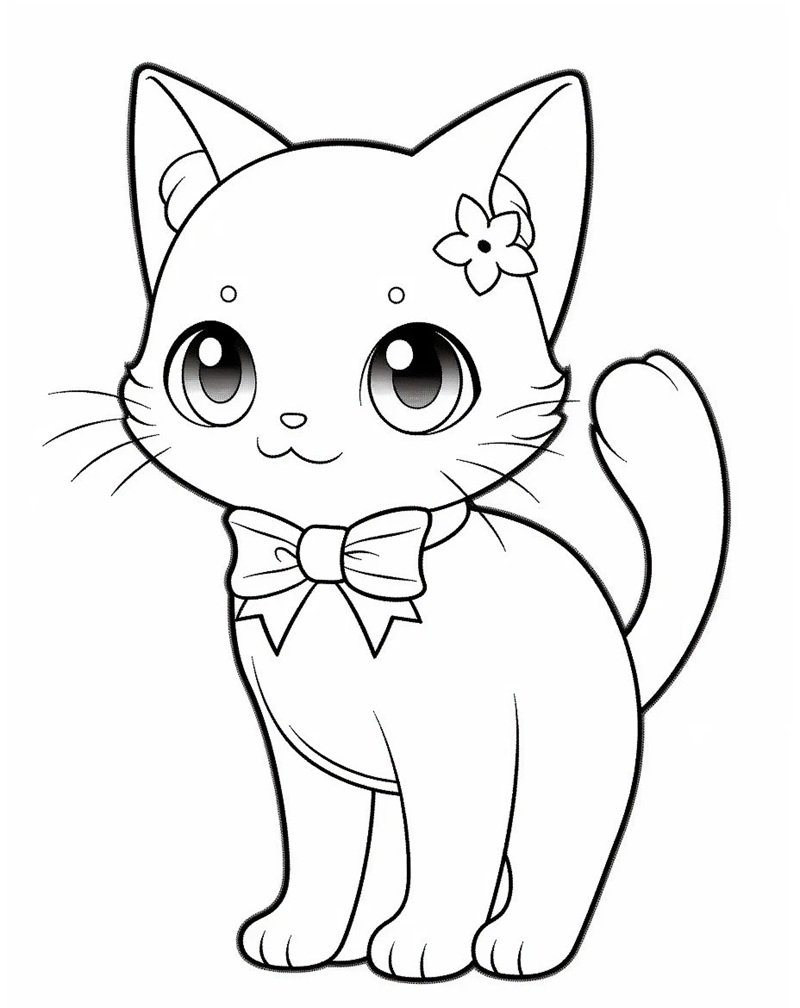 tranh tô màu con mèo 16