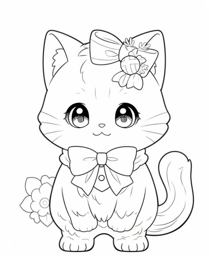 tranh tô màu con mèo 19