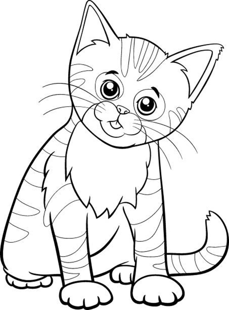 tranh tô màu con mèo 2