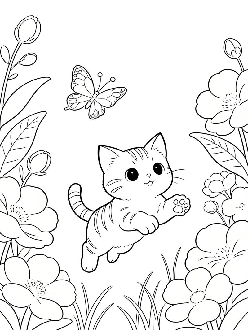 tranh tô màu con mèo 22
