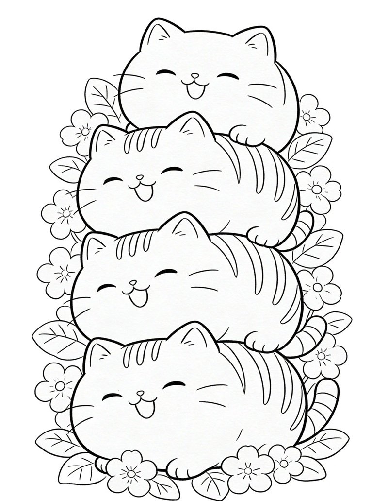 tranh tô màu con mèo 23