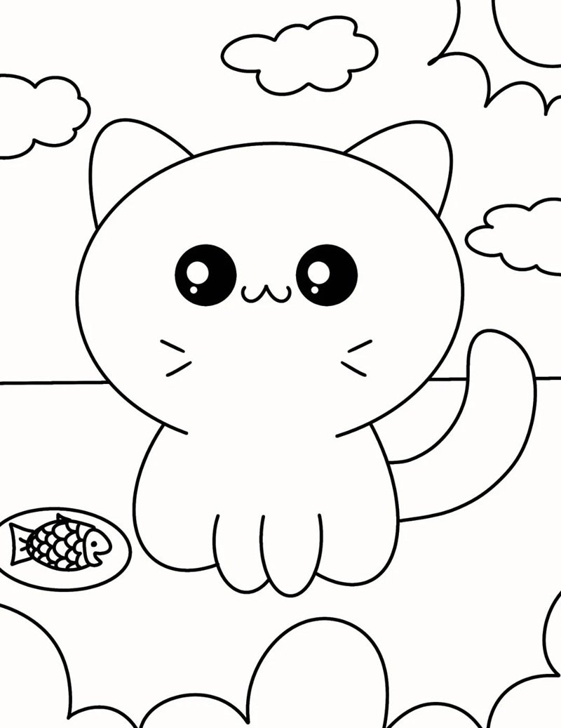 tranh tô màu con mèo 27