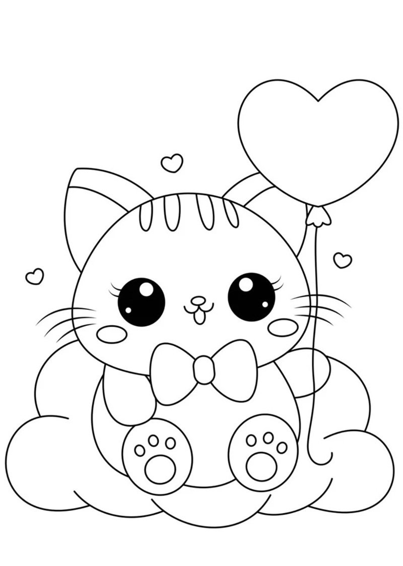 tranh tô màu con mèo 29