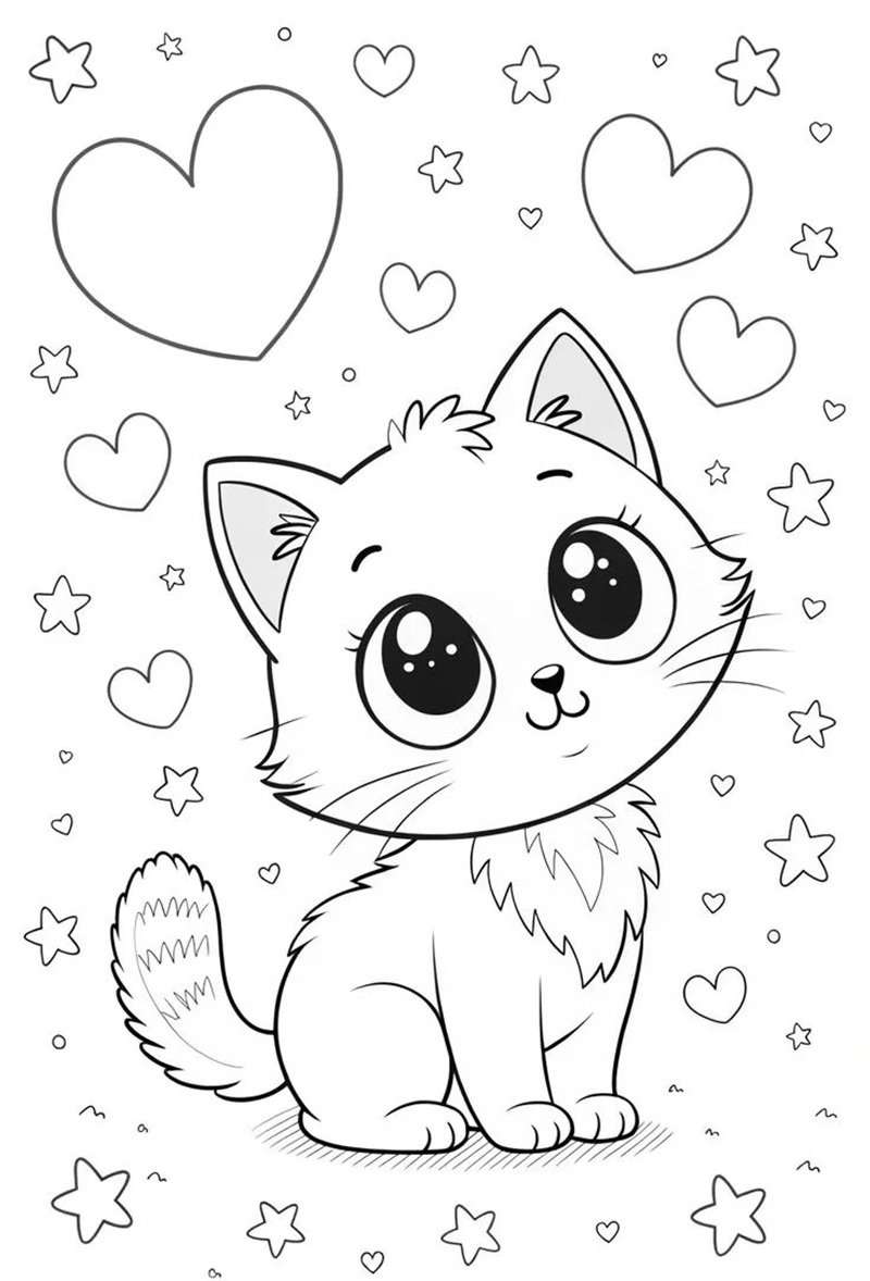 tranh tô màu con mèo 32