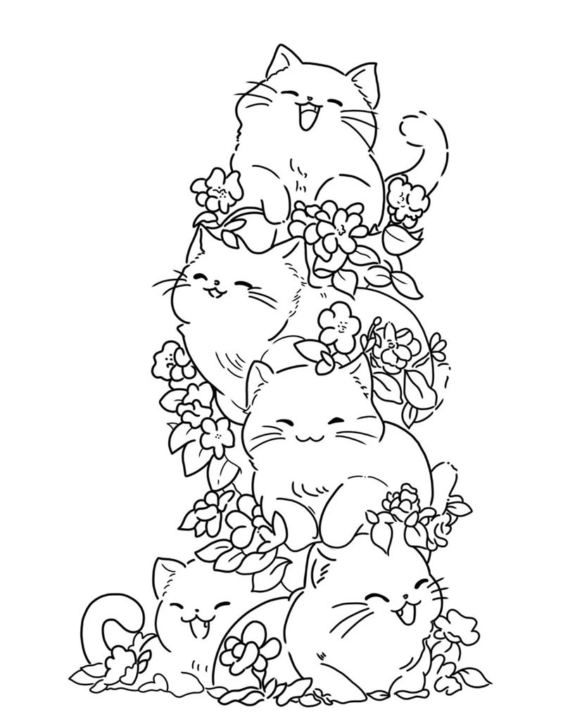 tranh tô màu con mèo 36