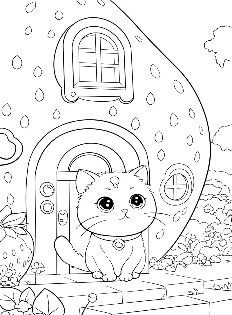 tranh tô màu con mèo 38