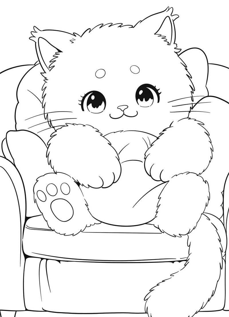 tranh tô màu con mèo 39