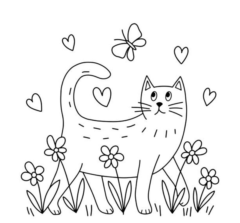 tranh tô màu con mèo 4