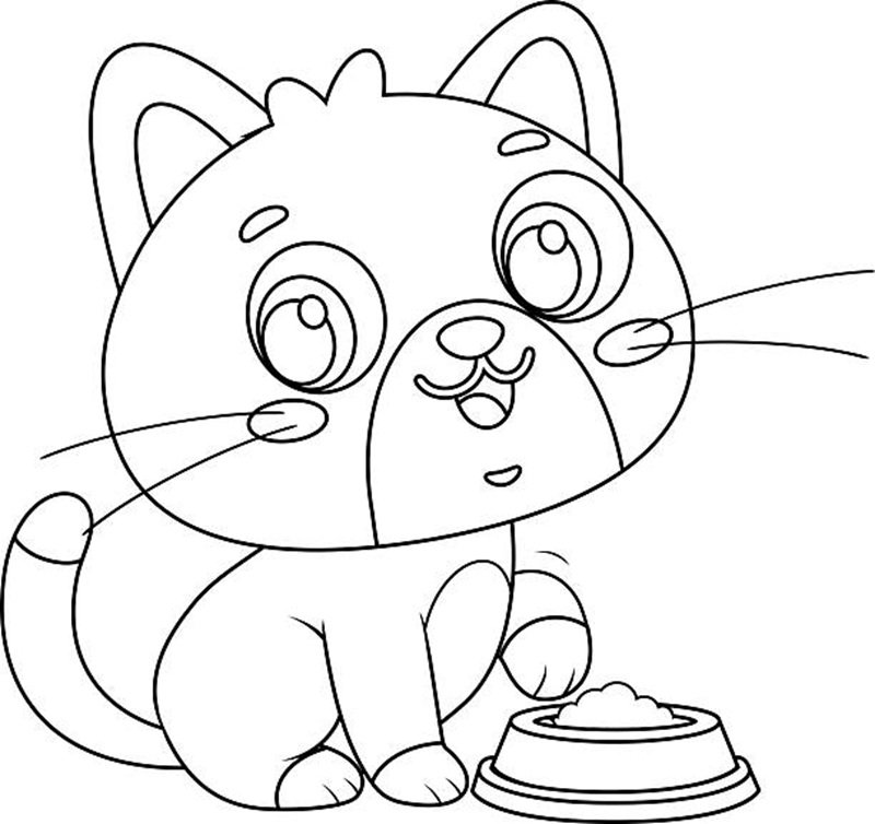 tranh tô màu con mèo 8