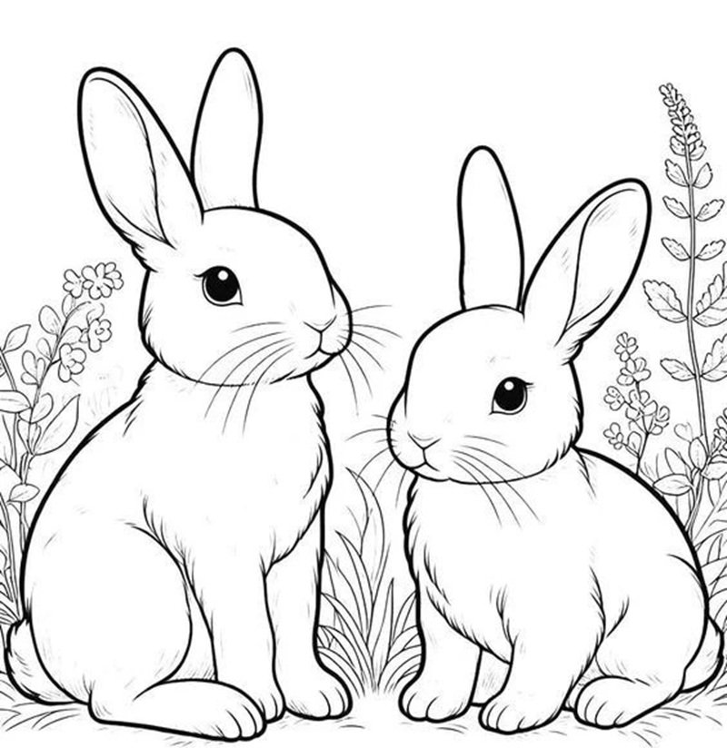 tranh tô màu con thỏ 12