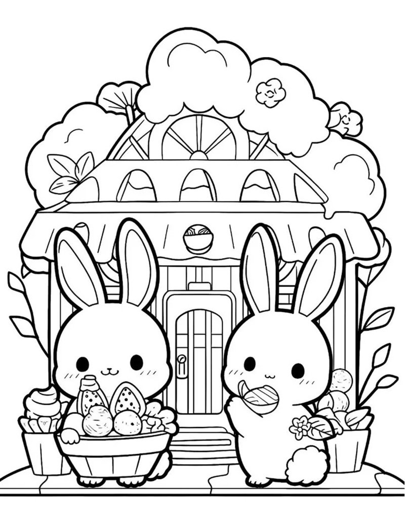 tranh tô màu con thỏ 18