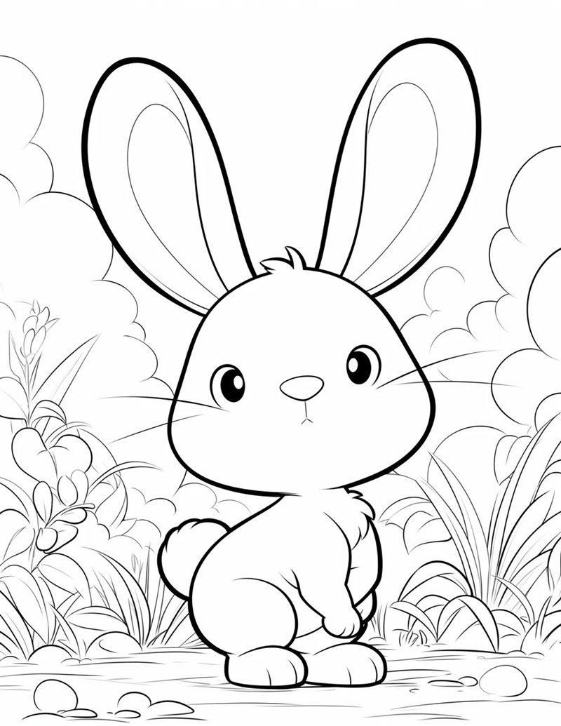 tranh tô màu con thỏ 21