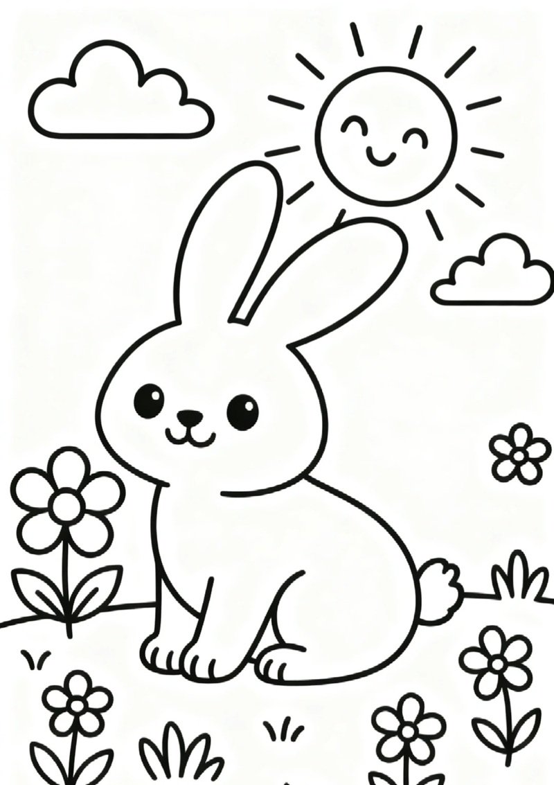 tranh tô màu con thỏ 22