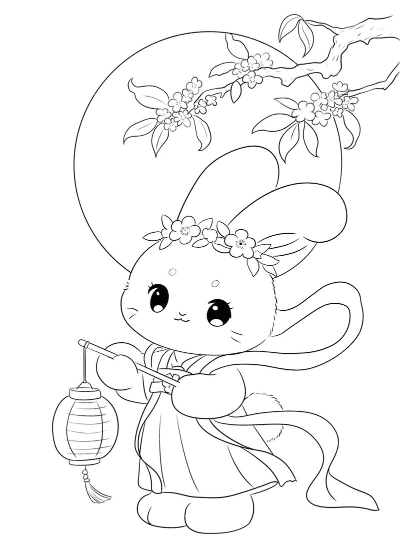 tranh tô màu con thỏ 25