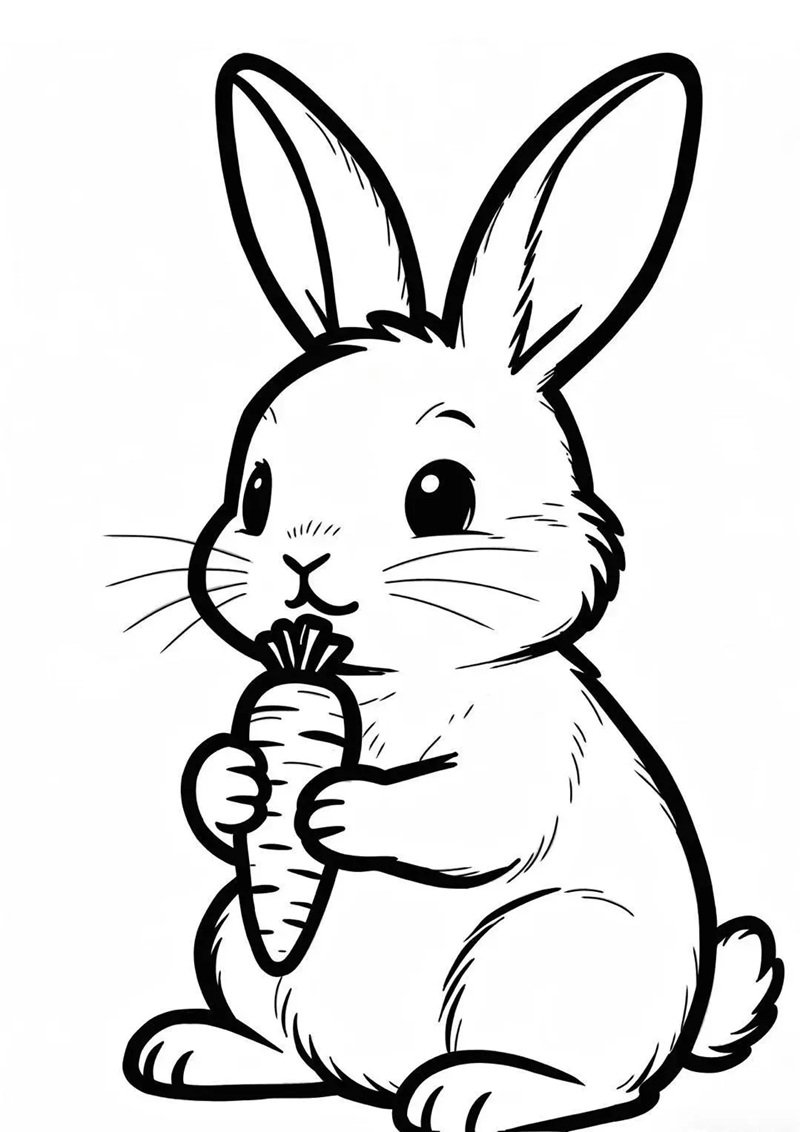 tranh tô màu con thỏ 28