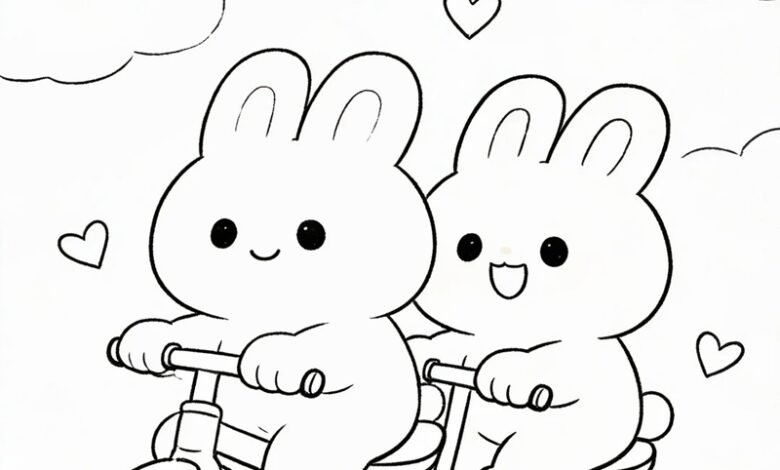 tranh tô màu con thỏ 37