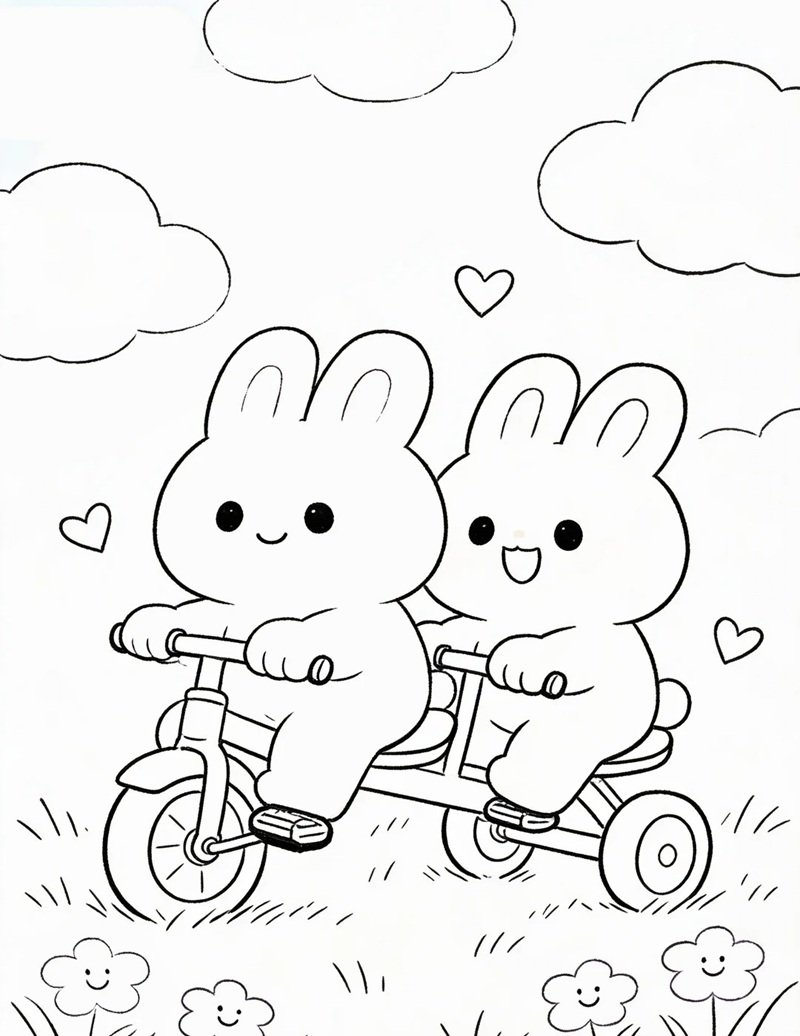 tranh tô màu con thỏ 37