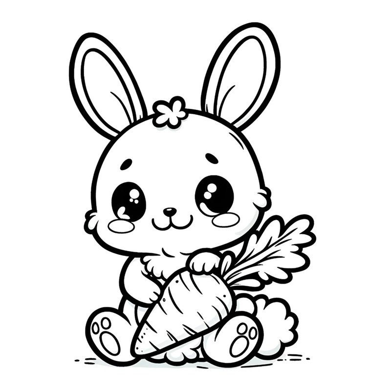 tranh tô màu con thỏ 42