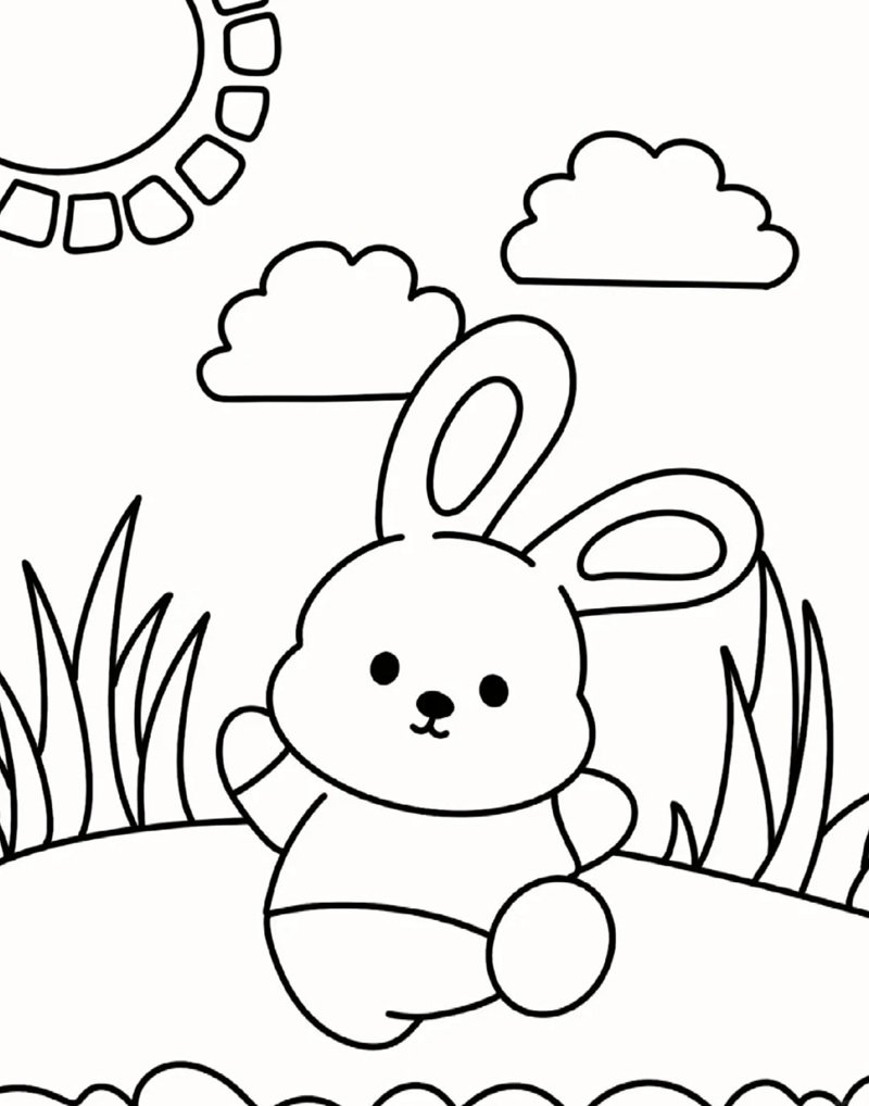 tranh tô màu con thỏ 7