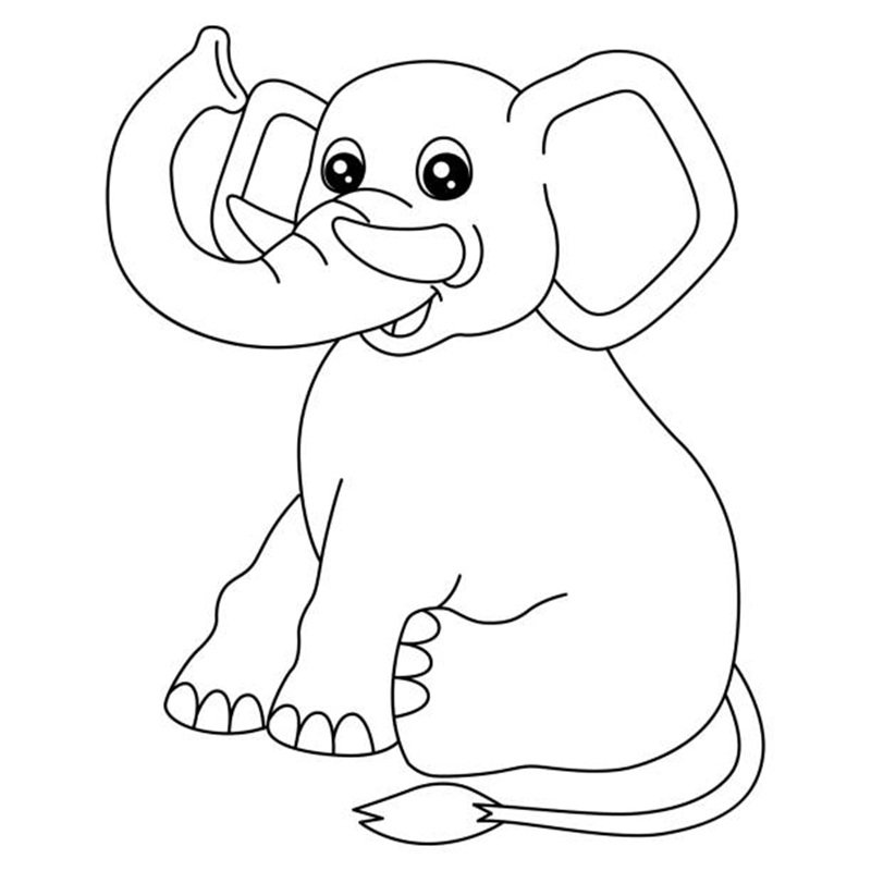tranh tô màu con voi 10