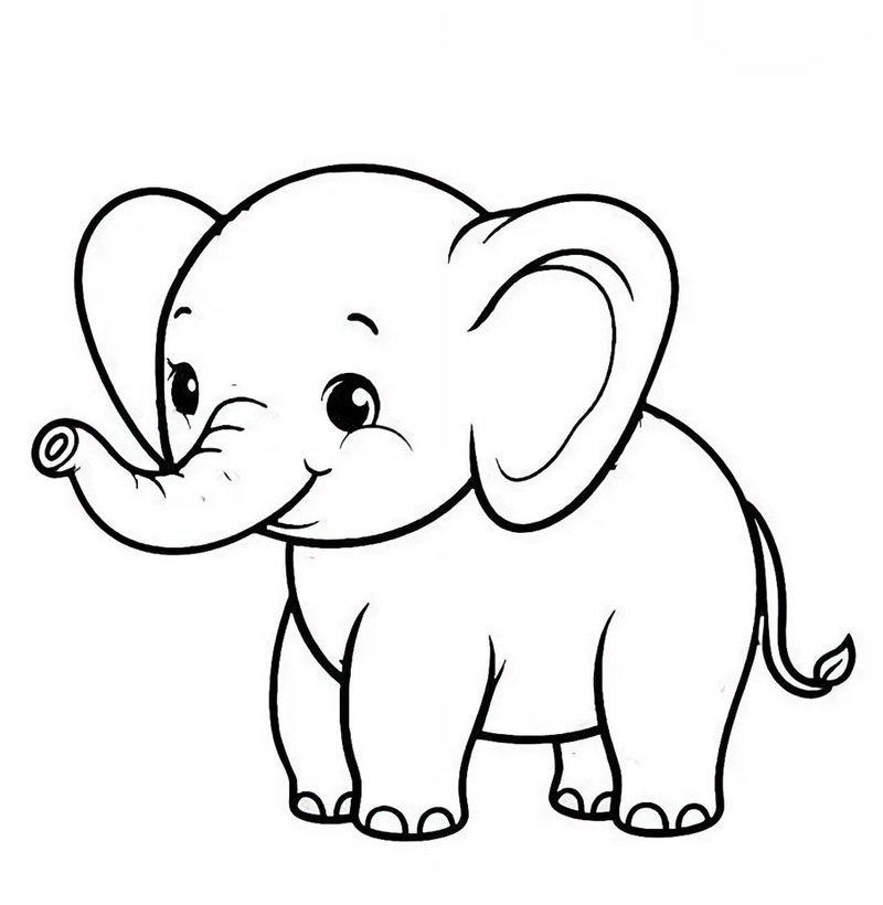 tranh tô màu con voi 2