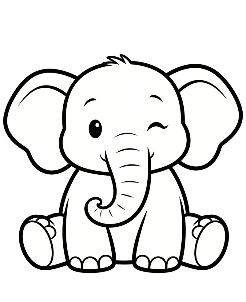 tranh tô màu con voi 20