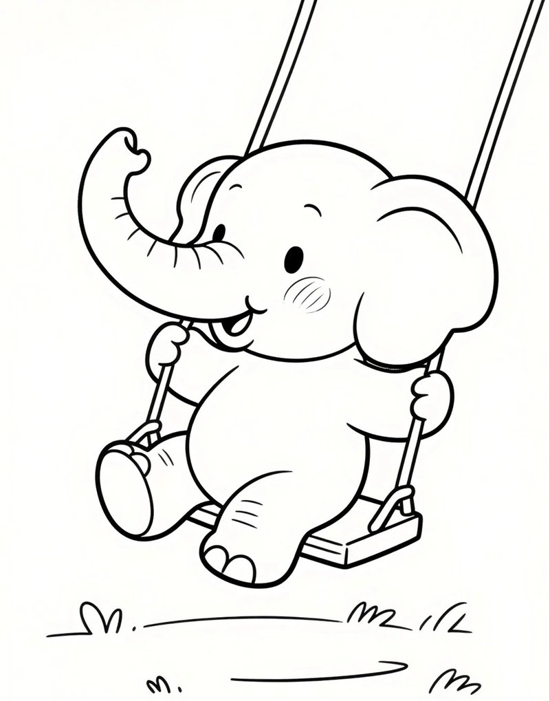 tranh tô màu con voi 22
