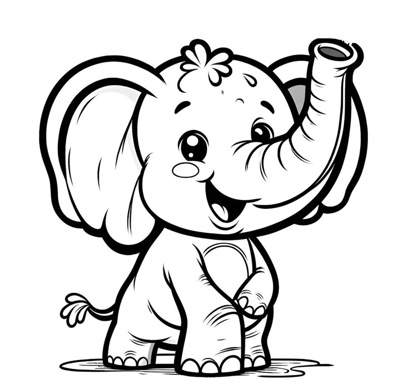 tranh tô màu con voi 25