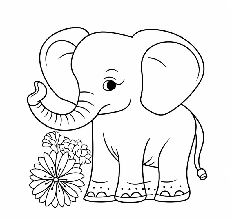 tranh tô màu con voi 31