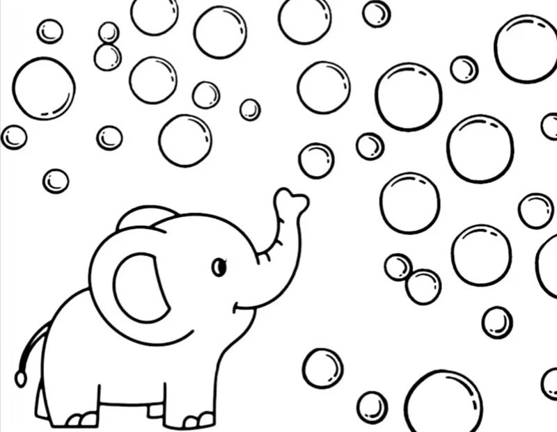 tranh tô màu con voi 34