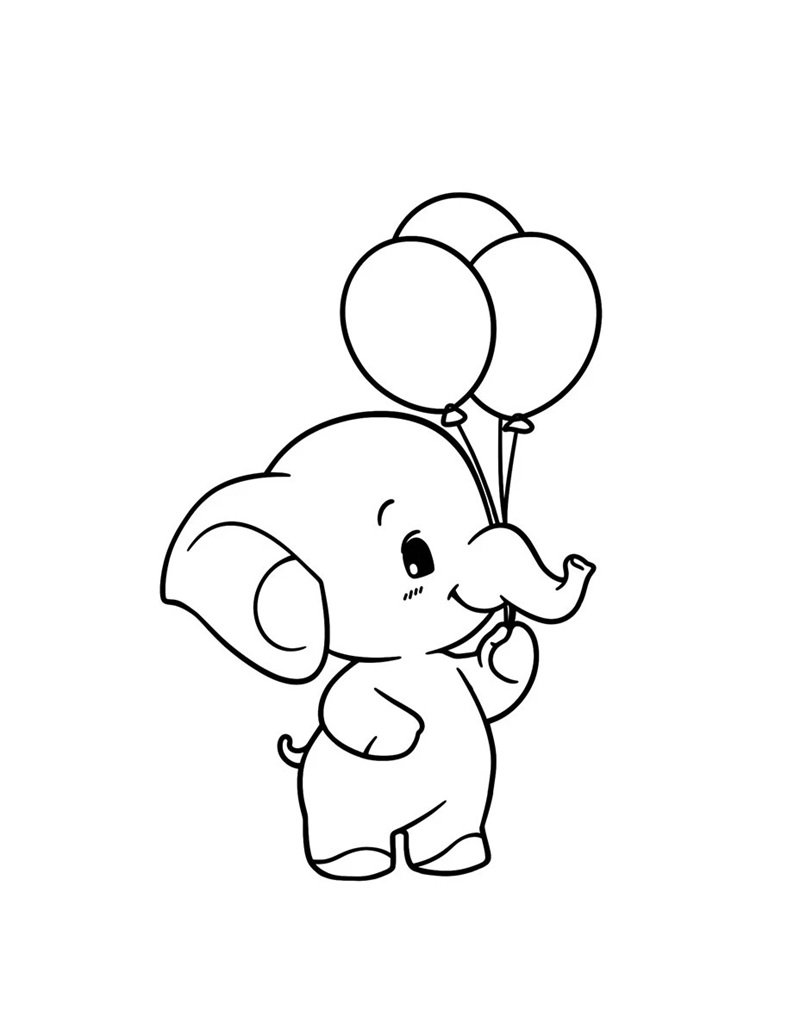 tranh tô màu con voi 35