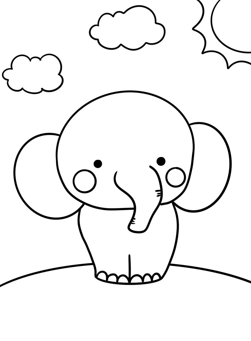 tranh tô màu con voi 39