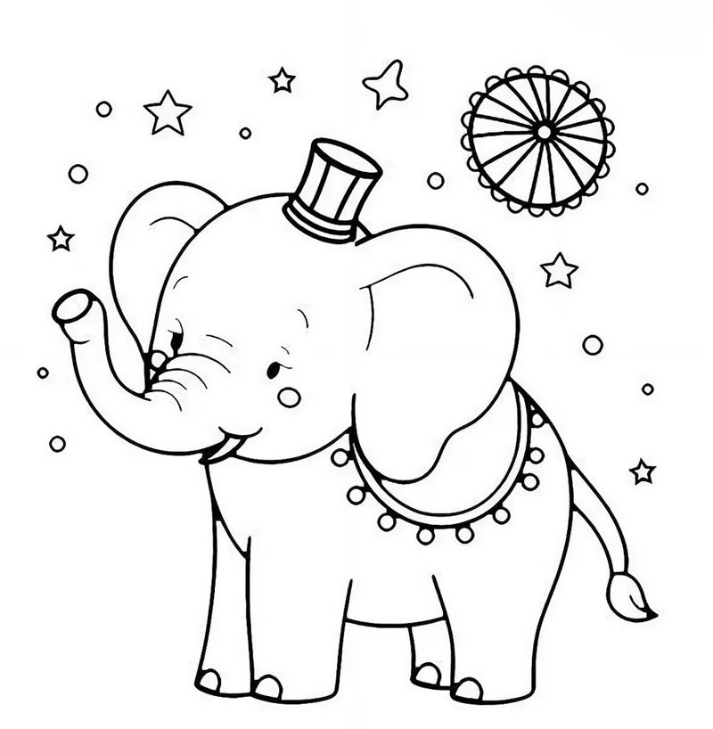 tranh tô màu con voi 5
