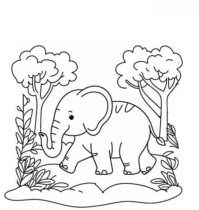 tranh tô màu con voi 6
