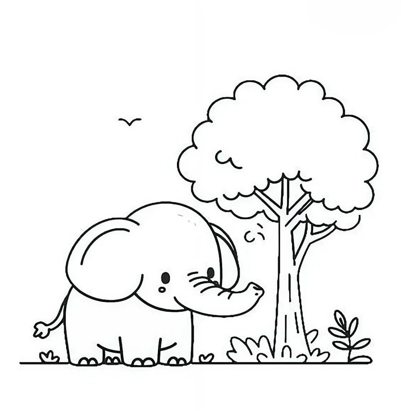 tranh tô màu con voi 8